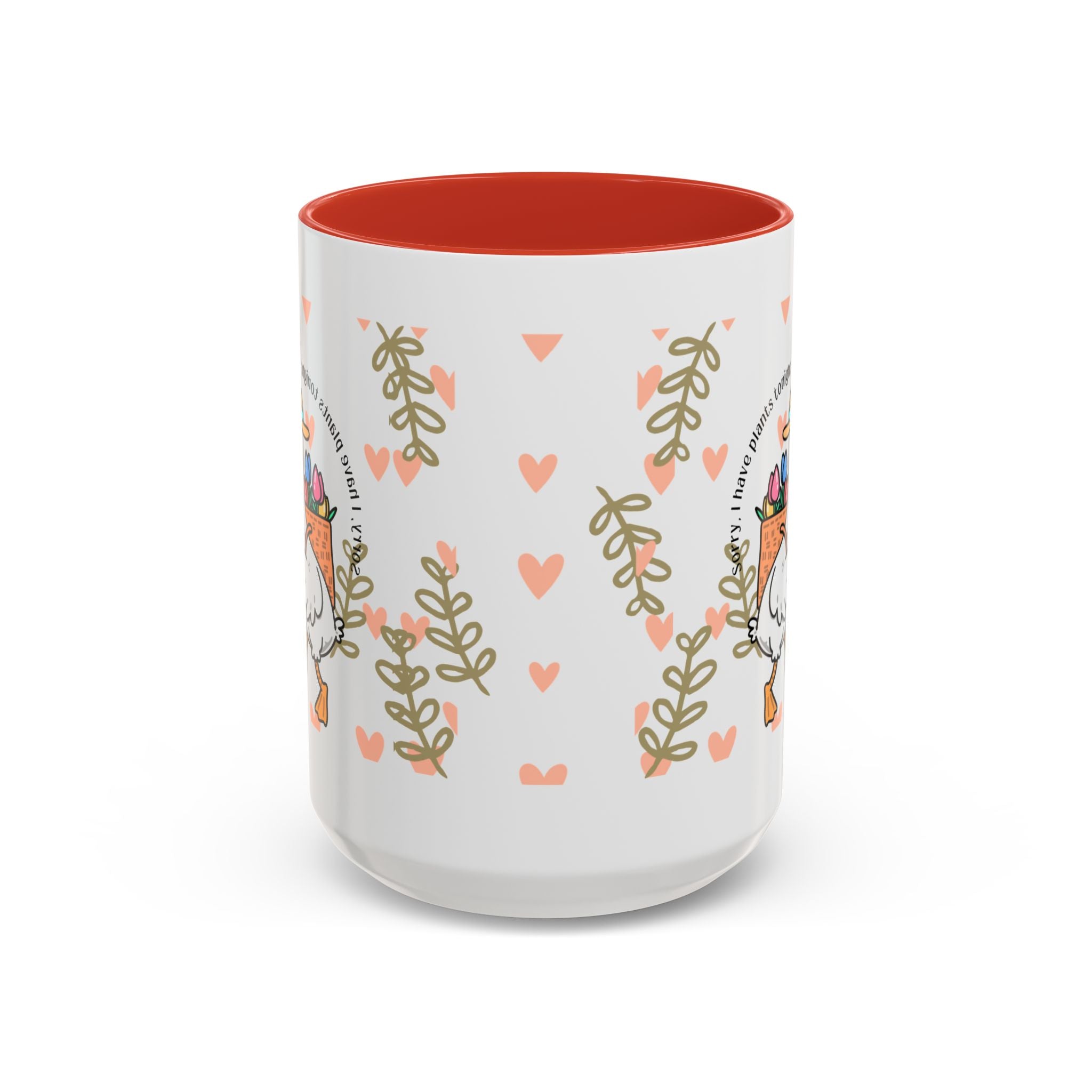 Coffee Mug — Cute Duck Carrying Plants “I Have Plants Tonight” Accent Mug