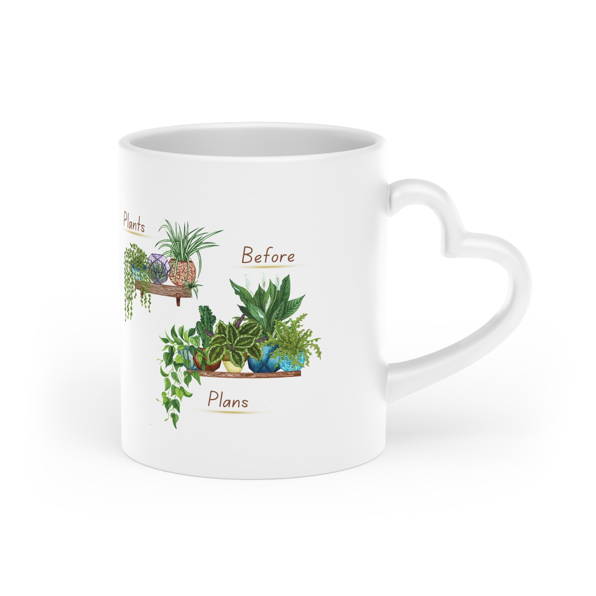 Plant Lover Mug – 'Plants' Illustration Ceramic Coffee Cup