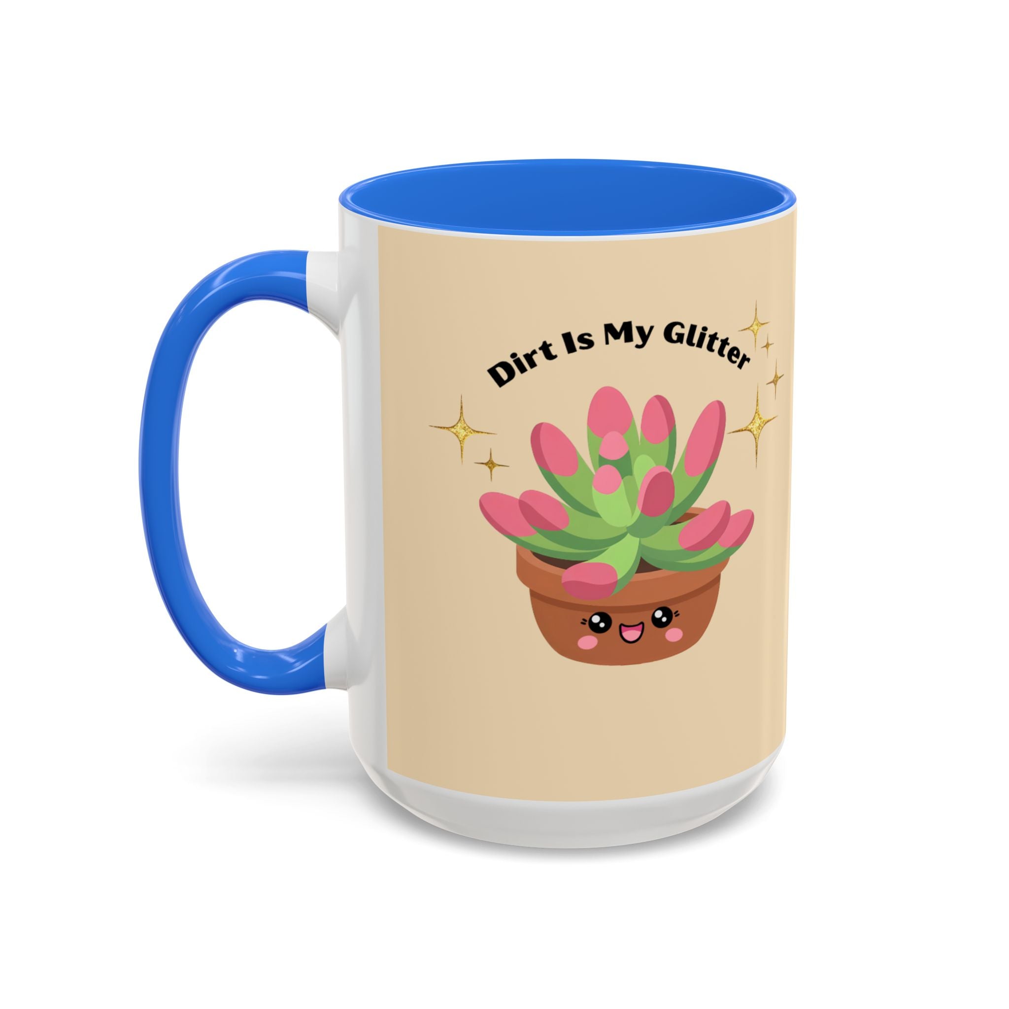 Cactus Coffee Mug — Cute Potted Plant Mug with Sparkles (11oz & 15oz)
