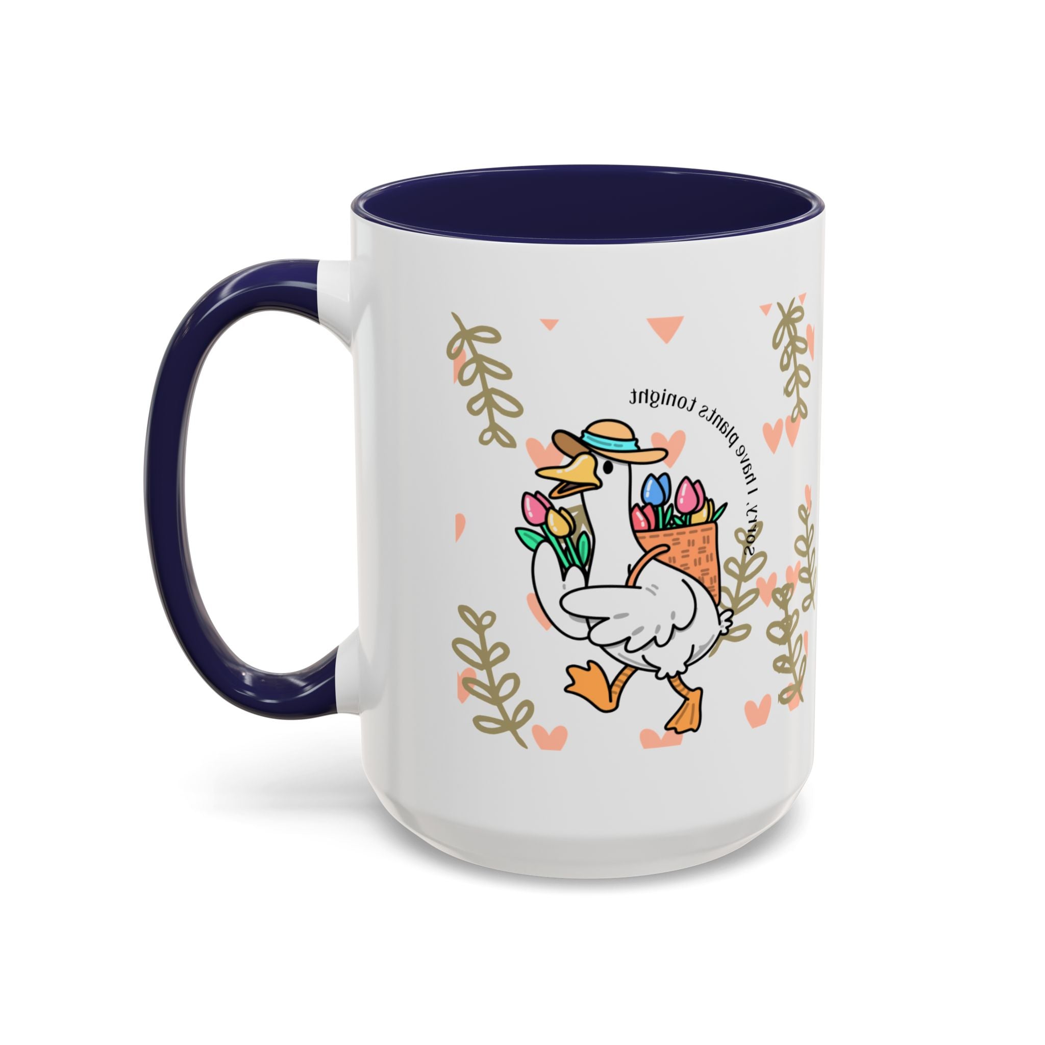 Coffee Mug — Cute Duck Carrying Plants “I Have Plants Tonight” Accent Mug