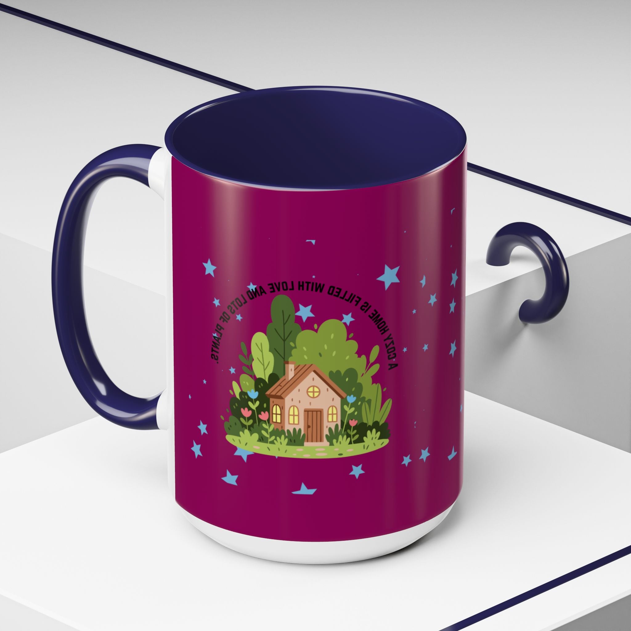 Cozy Cottage Accent Coffee Mug – 'Home Filled with Love and Light' Ceramic 11/15oz