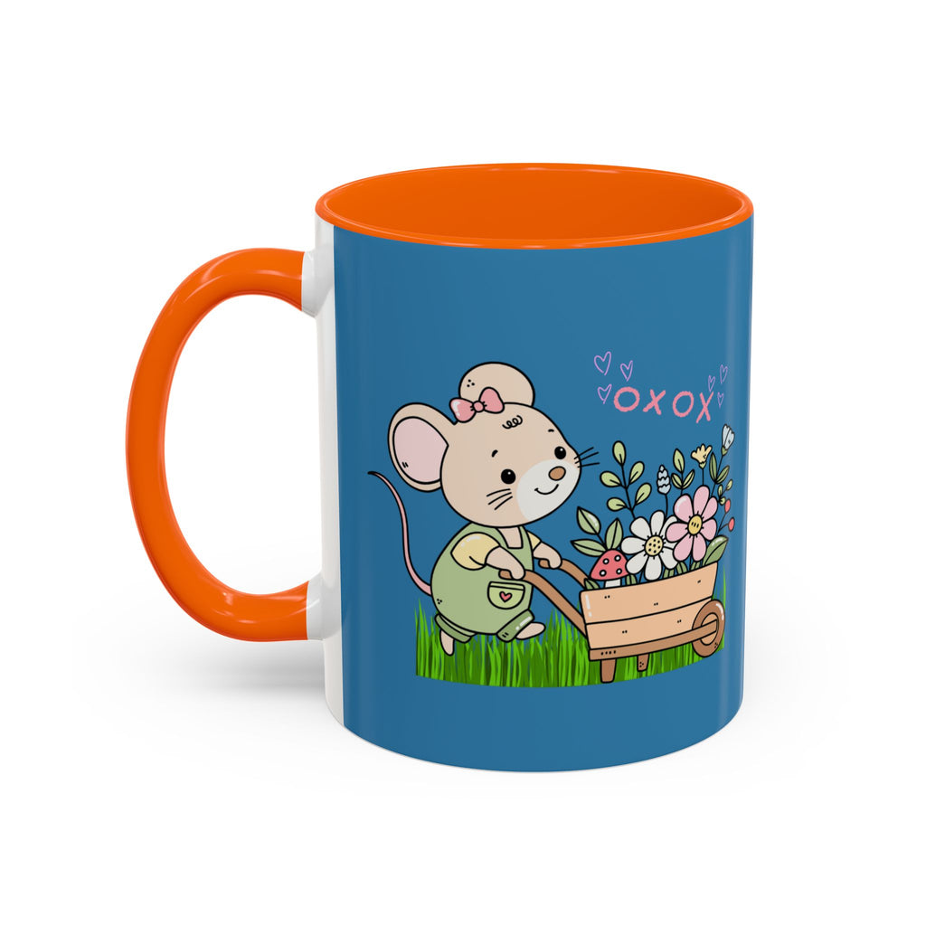 Cute Mouse Floral Coffee Mug — 'XOXO' Accent 11/15oz
