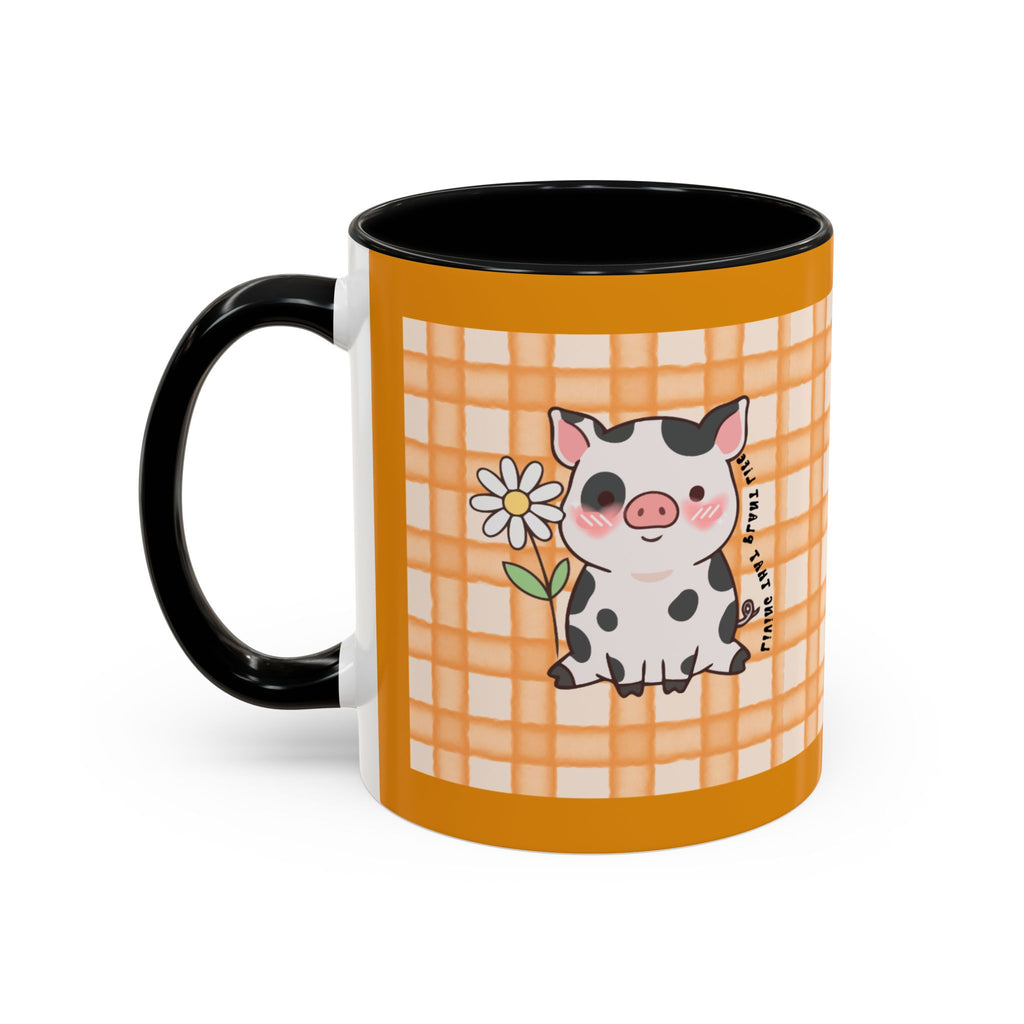 Cute Cow Plaid Accent Coffee Mug — Farmhouse Daisy Cow Design (11/15oz)