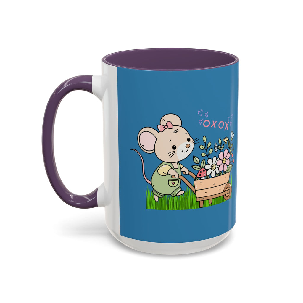 Cute Mouse Floral Coffee Mug — 'XOXO' Accent 11/15oz