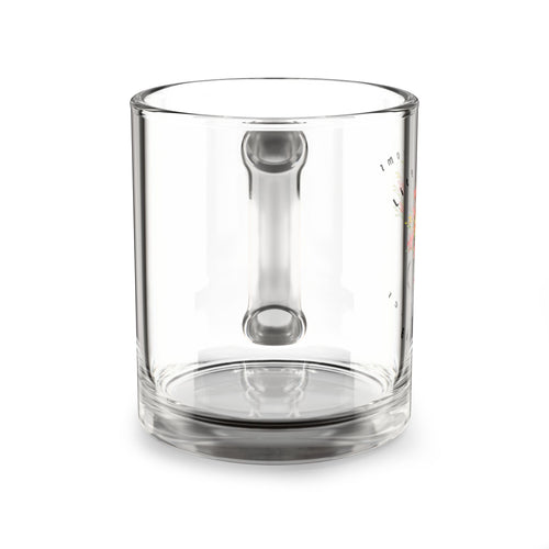 10oz Glass Mug – Smiling Flower Pitcher Design, 'tiny things big smiles' Gift Mug
