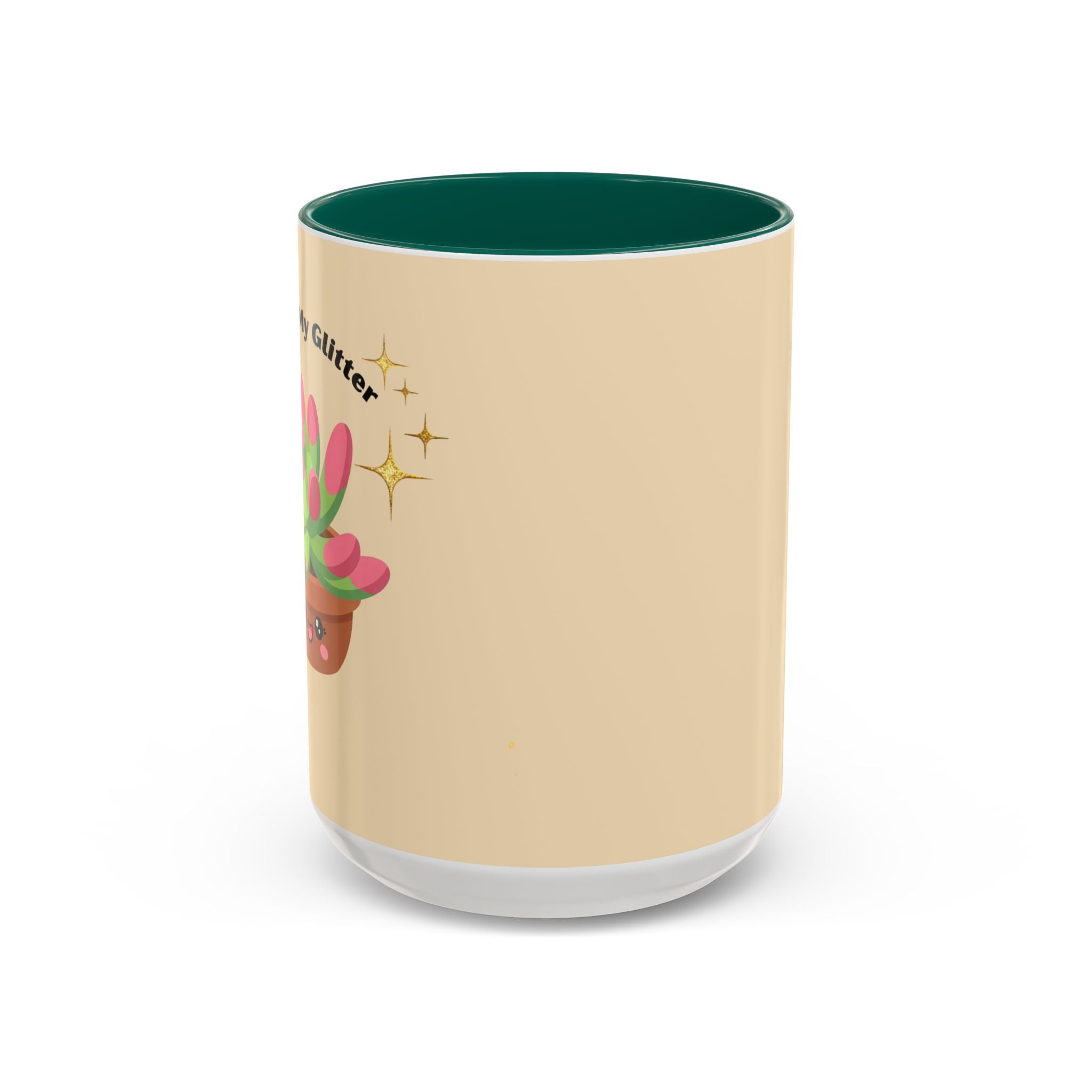 Cactus Coffee Mug — Cute Potted Plant Mug with Sparkles (11oz & 15oz)