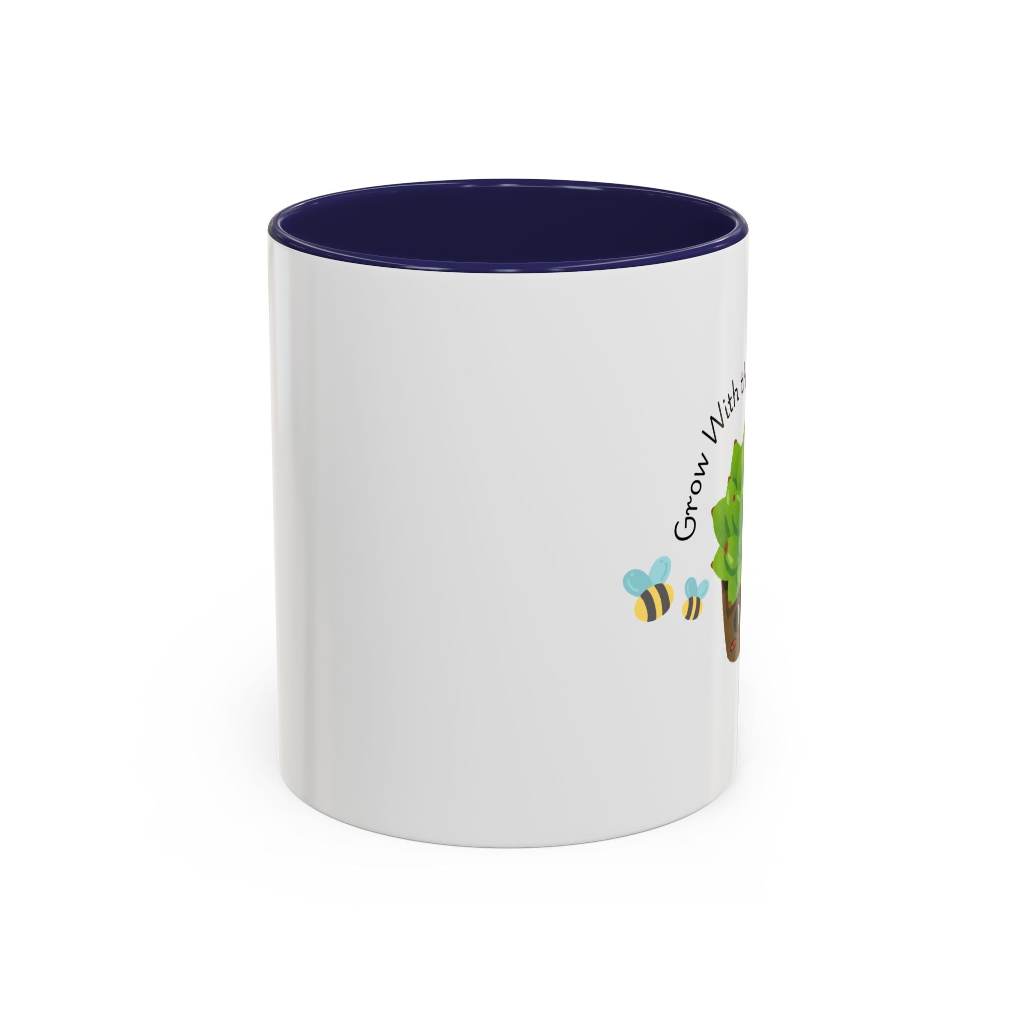 Grow With the Flow Succulent Coffee Mug - Cute Plant Lover Gift (11/15oz)