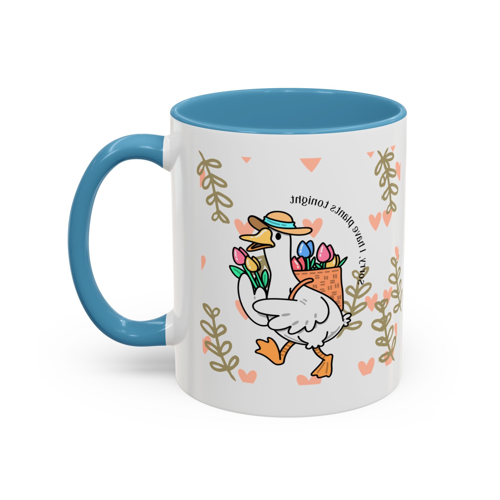 Coffee Mug — Cute Duck Carrying Plants “I Have Plants Tonight” Accent Mug