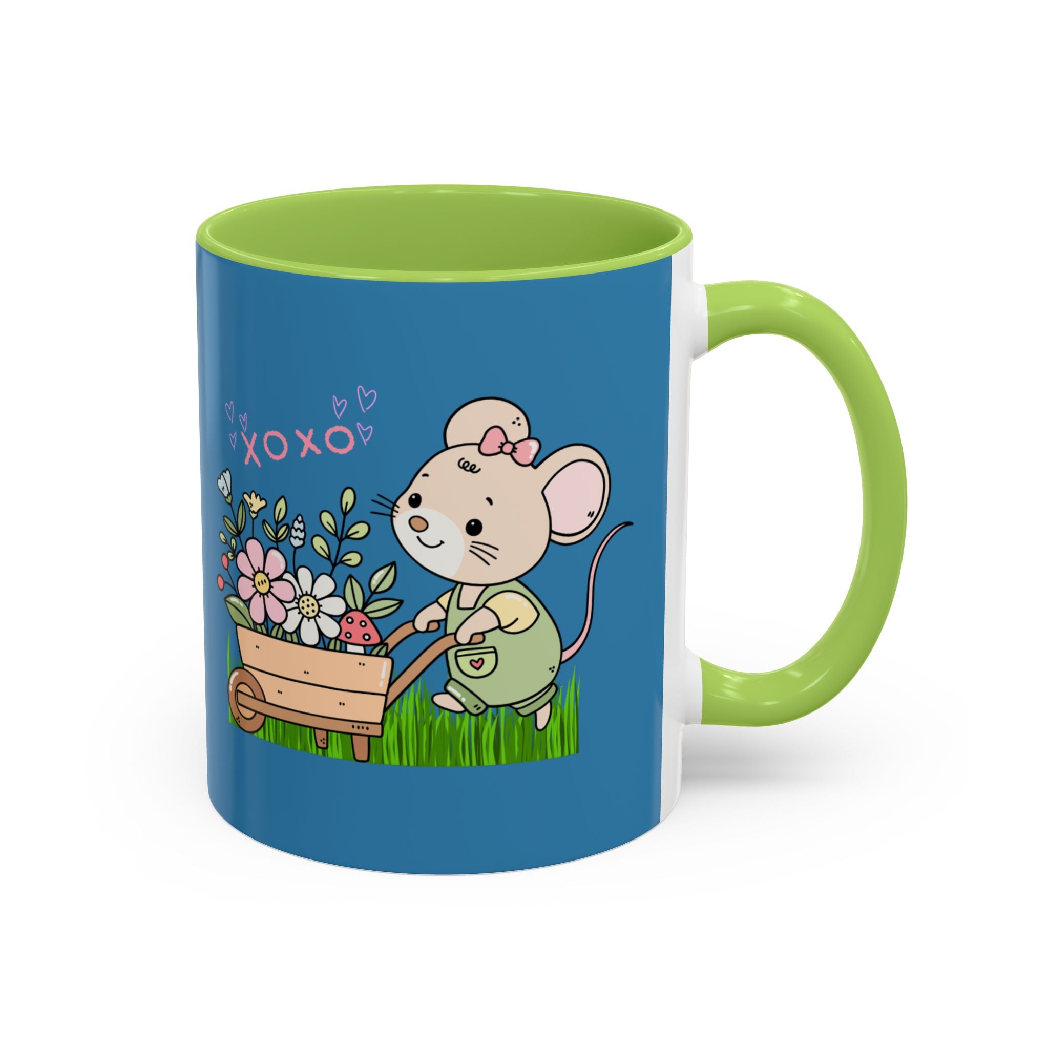 Cute Mouse Floral Coffee Mug — 'XOXO' Accent 11/15oz