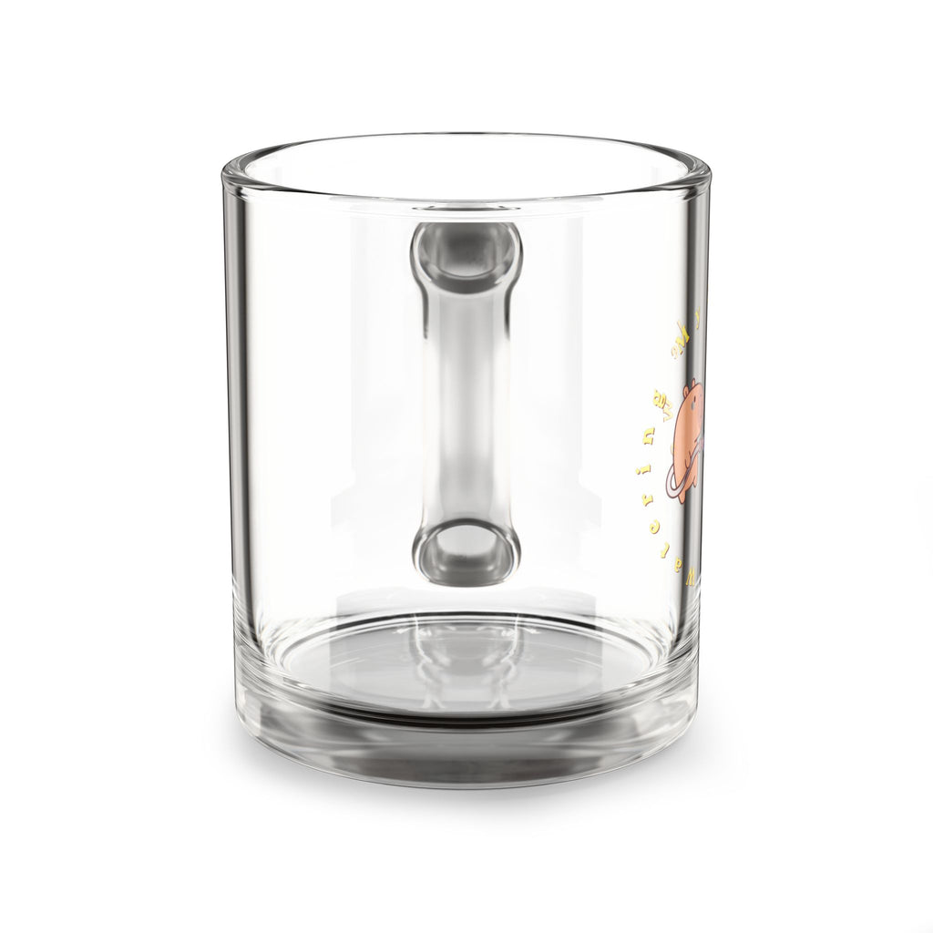 Glass Mug — Cute Capybara 'Spread Love' 10oz Clear Coffee Mug