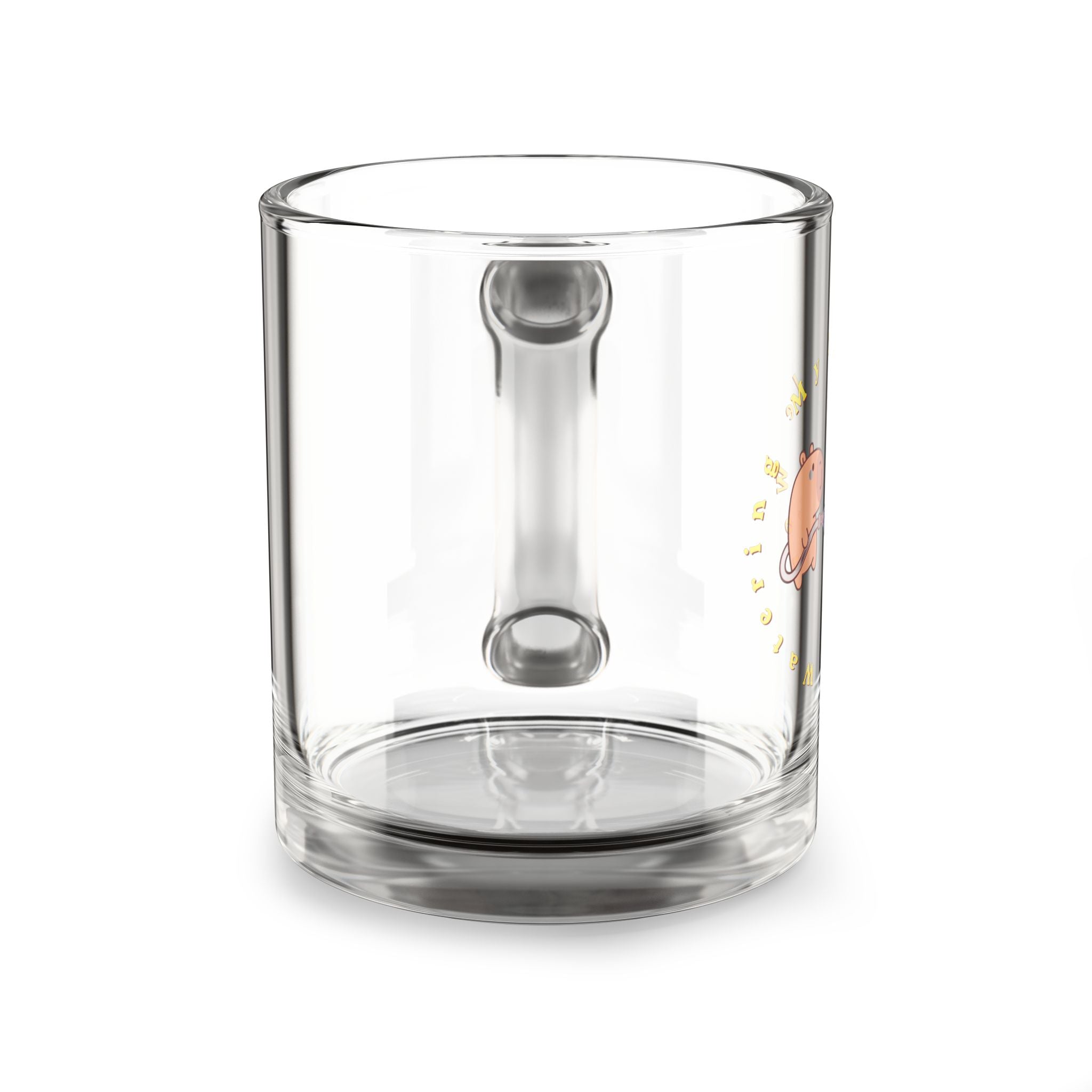 Glass Mug — Cute Capybara 'Spread Love' 10oz Clear Coffee Mug