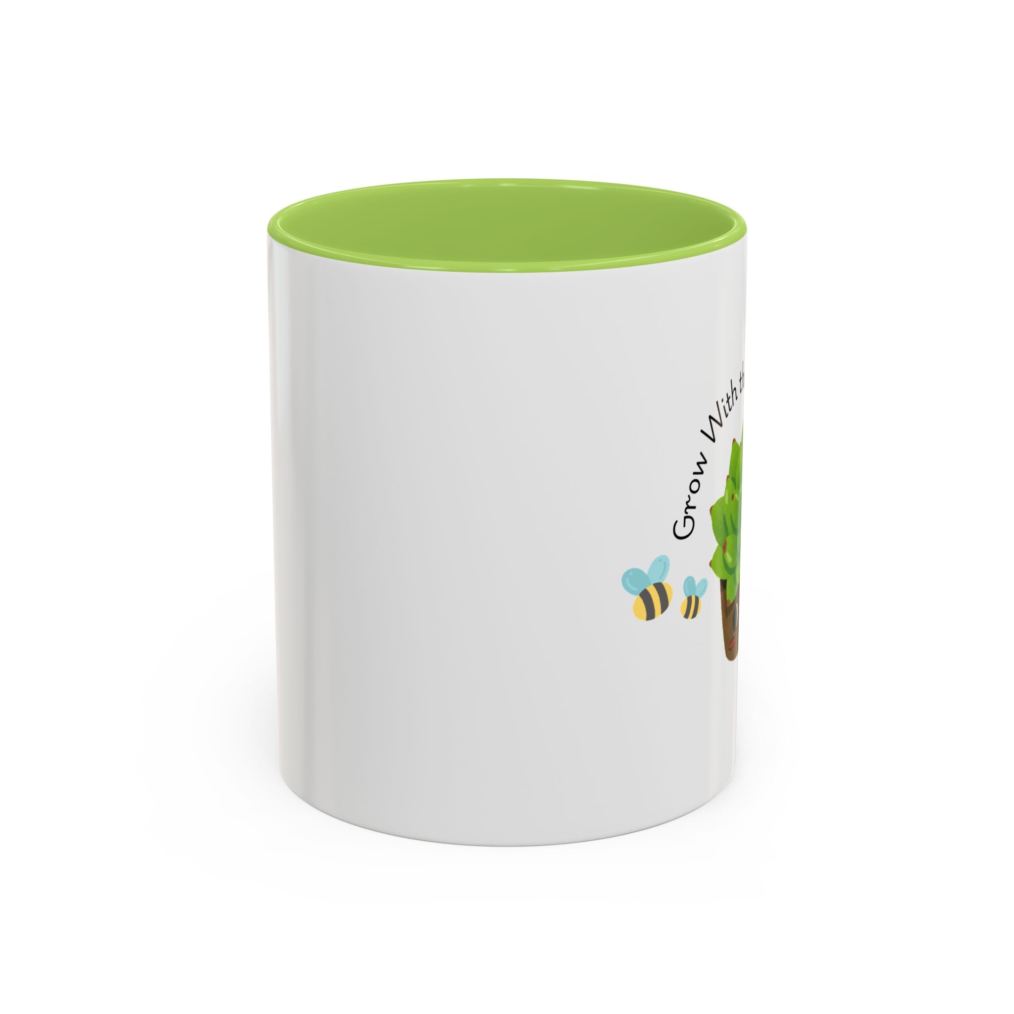 Grow With the Flow Succulent Coffee Mug - Cute Plant Lover Gift (11/15oz)